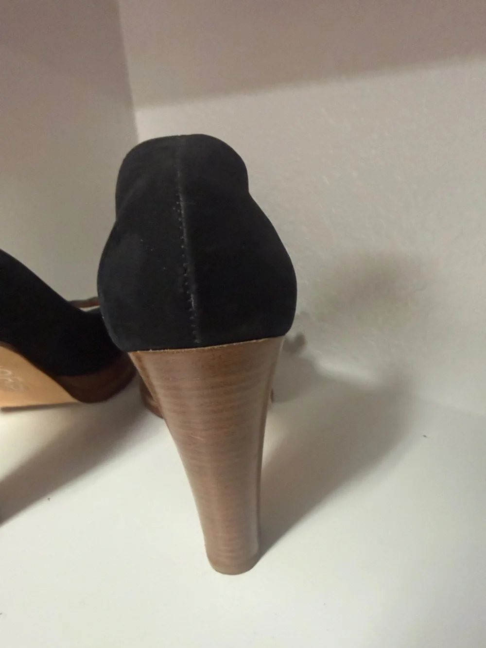 Michael Kors Black Suede Open-Toe Platform Wedges with Buckle - Picture 11 of 16